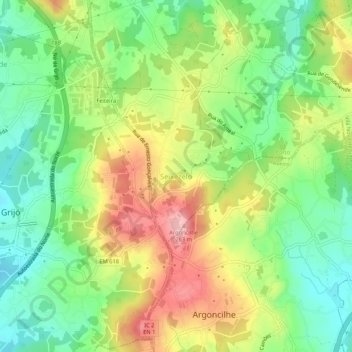 Seixezelo topographic map, elevation, terrain