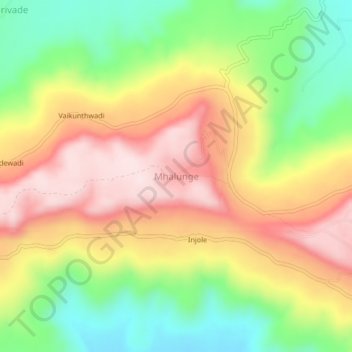 Mhalunge topographic map, elevation, terrain