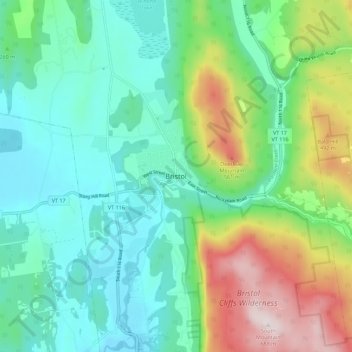Bristol topographic map, elevation, terrain