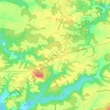 La Lagüe topographic map, elevation, terrain
