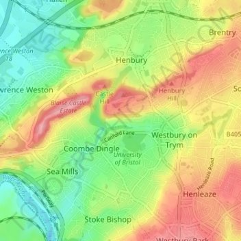 Cherry Orchards topographic map, elevation, terrain