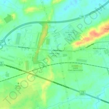Liebys Trailer Park topographic map, elevation, terrain