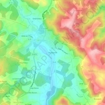 Montplaisir topographic map, elevation, terrain