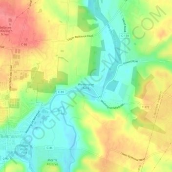 Washington Mills topographic map, elevation, terrain