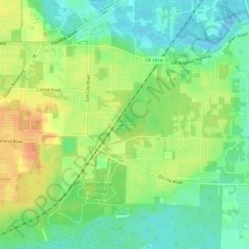 Galt City topographic map, elevation, terrain