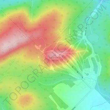 Val d'Irène topographic map, elevation, terrain