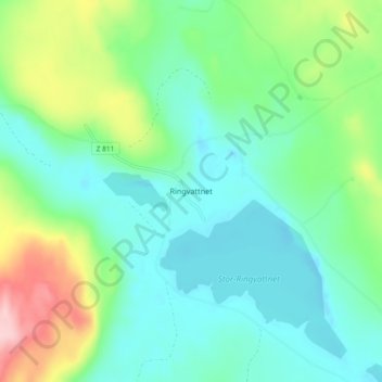 Ringvattnet topographic map, elevation, terrain