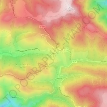 Le Bez topographic map, elevation, terrain