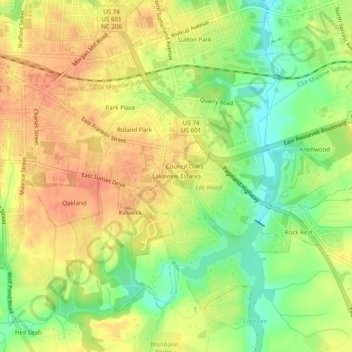 Lakeview Estates topographic map, elevation, terrain