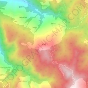 anuli topographic map, elevation, terrain