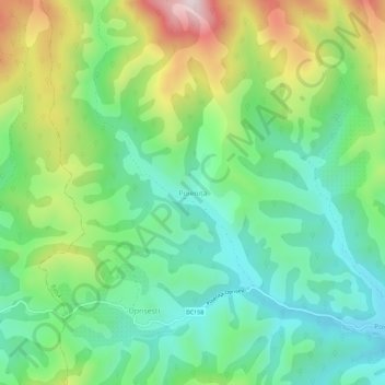 Poienița topographic map, elevation, terrain