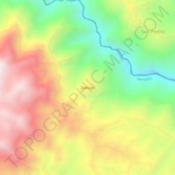 Delicias topographic map, elevation, terrain