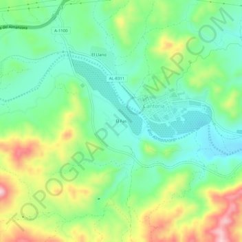 El Fas topographic map, elevation, terrain