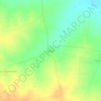 Sayala topographic map, elevation, terrain