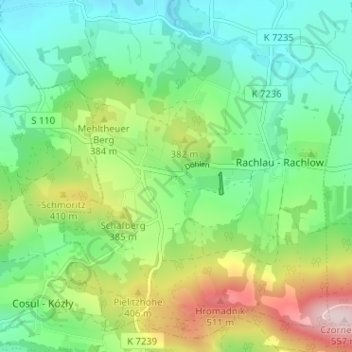 Döhlen topographic map, elevation, terrain