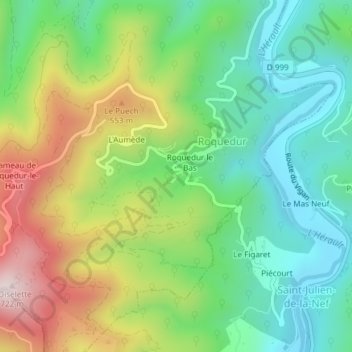 La Salle topographic map, elevation, terrain
