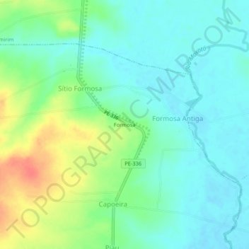 Formosa topographic map, elevation, terrain