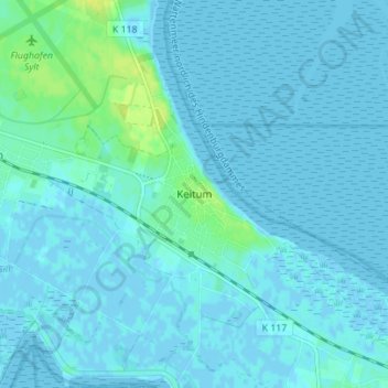 Keitum topographic map, elevation, terrain