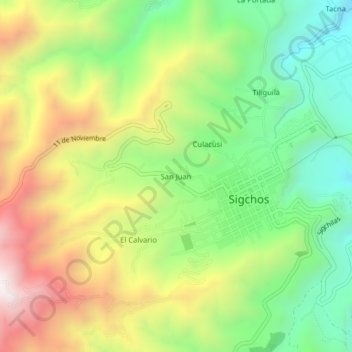 San Juan topographic map, elevation, terrain