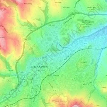 Les Carmelites topographic map, elevation, terrain