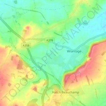 Meare Green topographic map, elevation, terrain