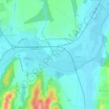 Alibánfa topographic map, elevation, terrain