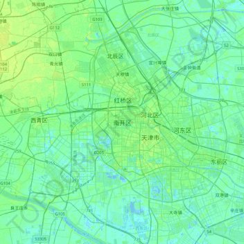 Nankai topographic map, elevation, terrain
