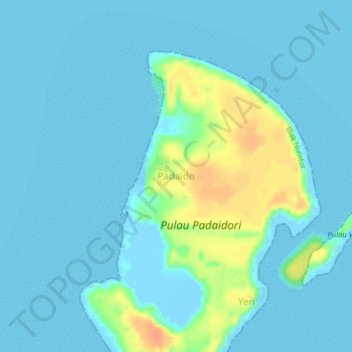 Padaido topographic map, elevation, terrain
