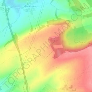 Lanoue topographic map, elevation, terrain