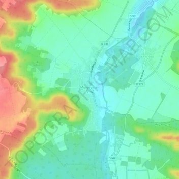 Moigny-sur-École topographic map, elevation, terrain