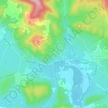 Ivagnas topographic map, elevation, terrain