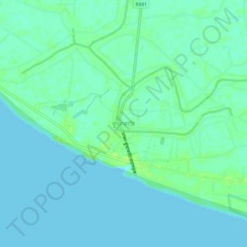 Kuakata topographic map, elevation, terrain