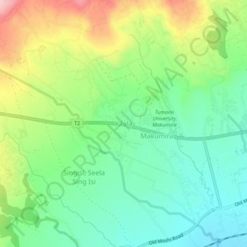 Kilala topographic map, elevation, terrain