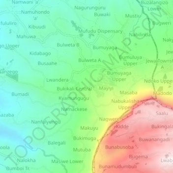Kiwira topographic map, elevation, terrain