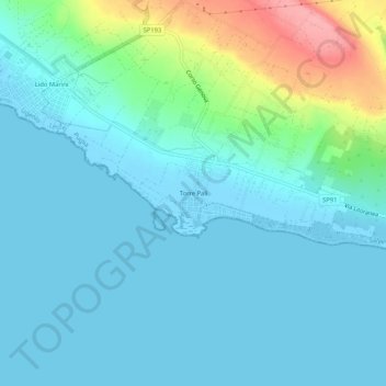 Torre Pali topographic map, elevation, terrain