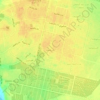 al-jabiria topographic map, elevation, terrain