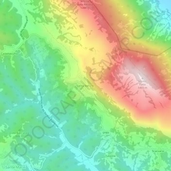 Santo Stefano topographic map, elevation, terrain