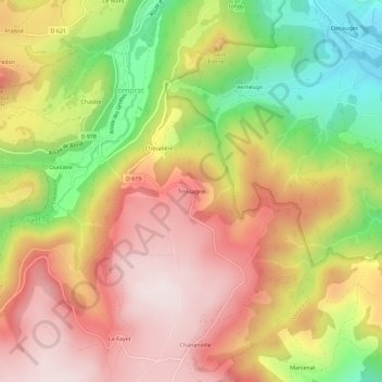 Trossagne topographic map, elevation, terrain
