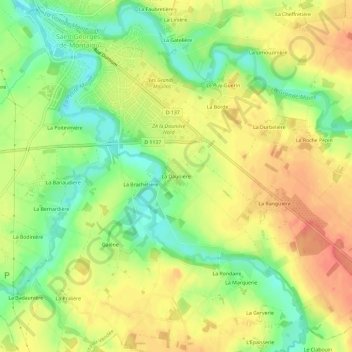 La Daunière topographic map, elevation, terrain