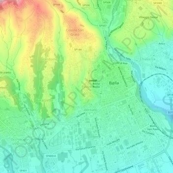 Piazzo topographic map, elevation, terrain