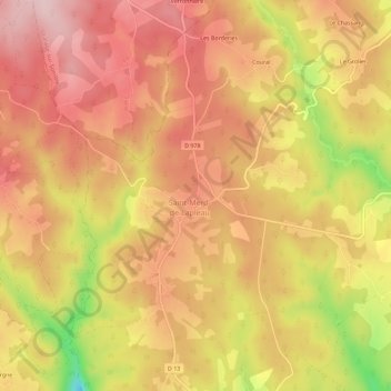 Laubrot topographic map, elevation, terrain