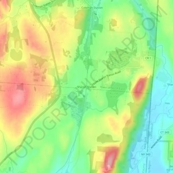 Sharon Station topographic map, elevation, terrain