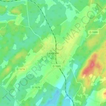 Länghem topographic map, elevation, terrain