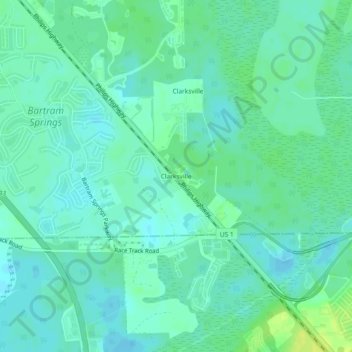 Clarksville topographic map, elevation, terrain
