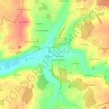 Saint-Phal topographic map, elevation, terrain