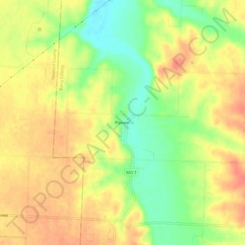 Pioneer topographic map, elevation, terrain