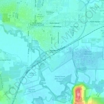 Carnation topographic map, elevation, terrain