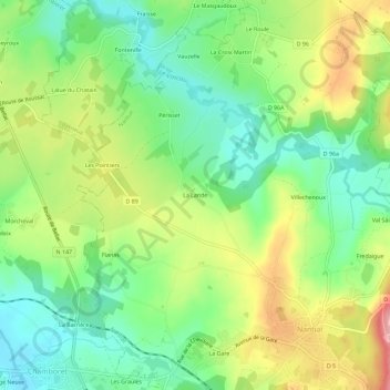 La Lande topographic map, elevation, terrain
