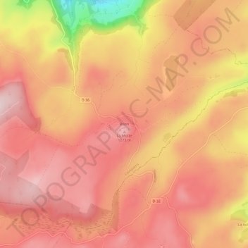 Brion topographic map, elevation, terrain