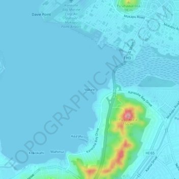 Māla‘e topographic map, elevation, terrain